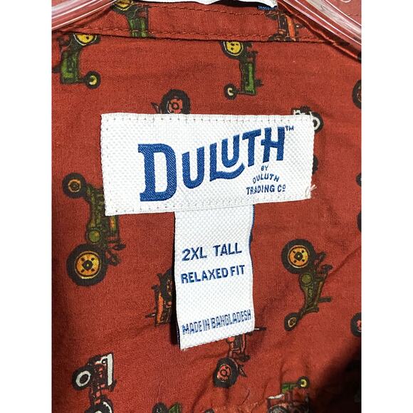 Duluth Trading Untucked Tractors Button Shirt Relaxed Fit 2XL Tall Farmer Camp - Picture 6 of 9